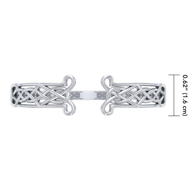 A great and timeless affliction ~ Celtic Knotwork Sterling Silver Jewelry Cuff Bracelet TBG343
