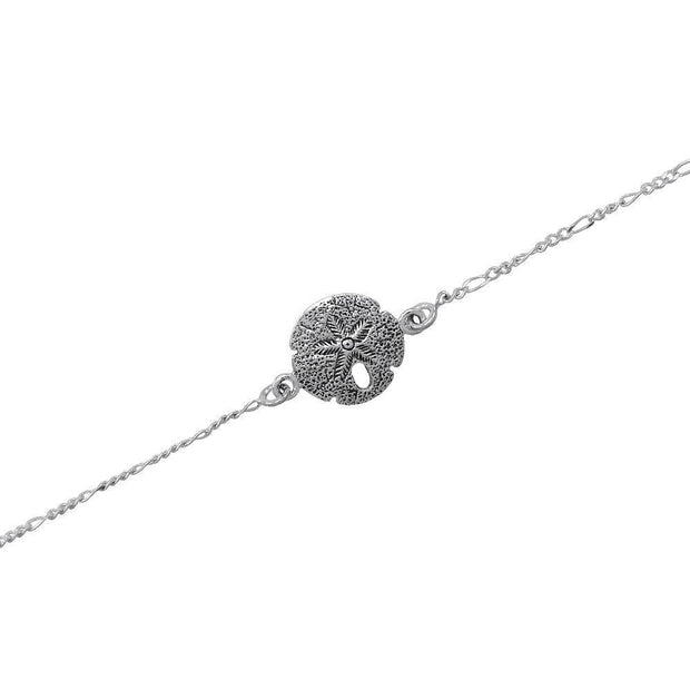 Sand dollar’s beautiful reminder of the seashore ~ Sterling Silver Jewelry Anklet TBG377