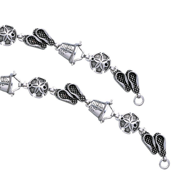Its more fun in the sand ~ Sterling Silver Jewelry Link Bracelet TBG450