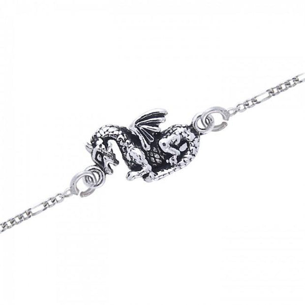 Your everyday little charm ~ Sterling Silver Jewelry Fantasy Dragon Anklet TBG735
