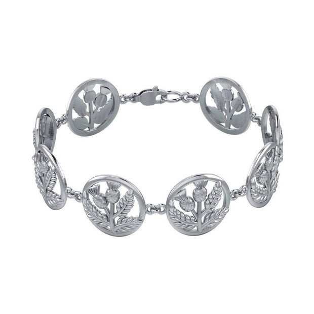 Scottish Thistle Silver Bracelet TBG739