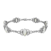 Faith and believe ~ Sterling Silver Celtic Trinity Knot Bracelet with Gemstone TBG740