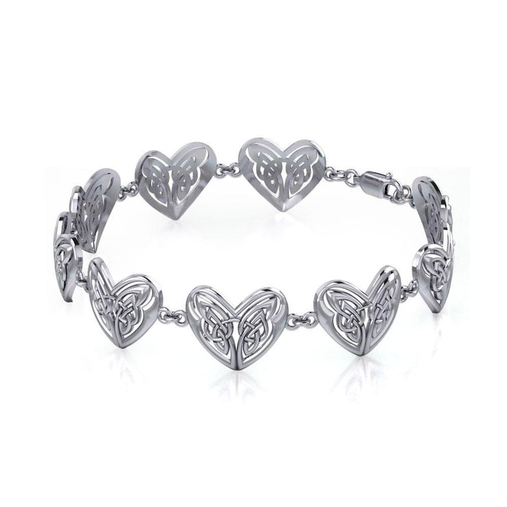 Eternal Celtic Hearts Silver Bracelet TBG774