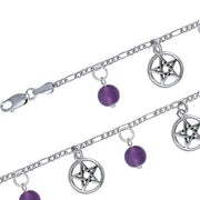 The Star with Bead Ball Sterling Silver Bracelet TBL037