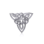In the triplicities of the mind, body, and spirit ~ Celtic Knotwork Trinity Sterling Silver Brooch TBR017