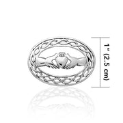 The perfect crown of love, friendship, and loyalty ~ Celtic Knotwork Irish Claddagh Sterling Silver Brooch TBR027 Brooch