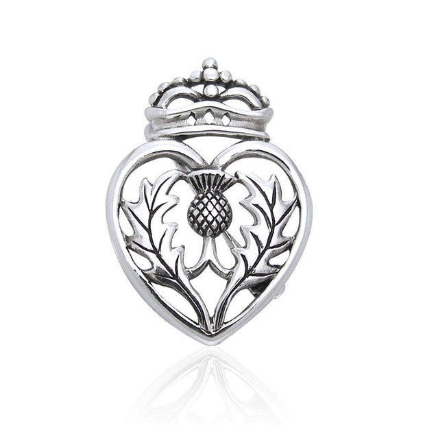 Speak bravery and honor ~ Sterling Silver Scottish Thistle Pin TBR184
