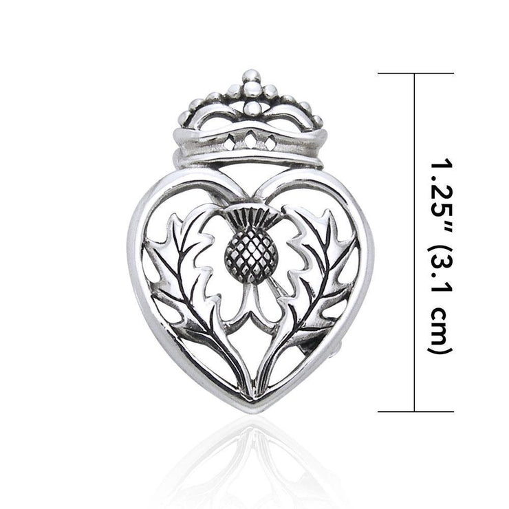 Speak bravery and honor ~ Sterling Silver Scottish Thistle Pin TBR184
