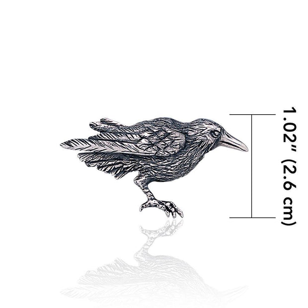 The mythical wisdom of a Raven ~ Sterling Silver Brooch TBR234
