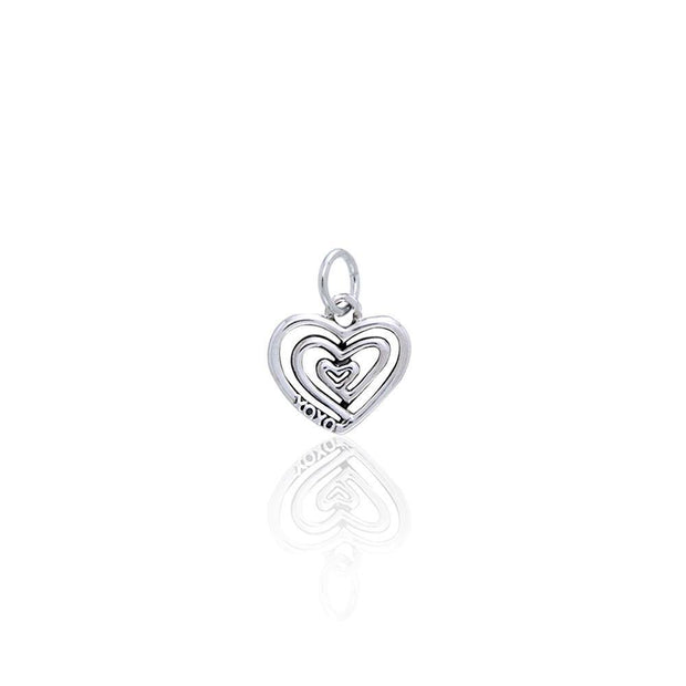 Spiral Heart ~ Sterling Silver Jewelry Charm TCM269