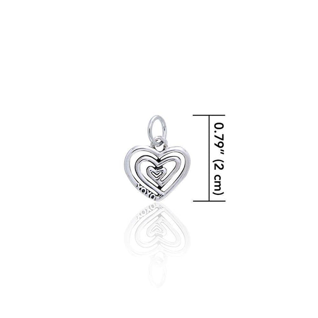 Spiral Heart ~ Sterling Silver Jewelry Charm TCM269