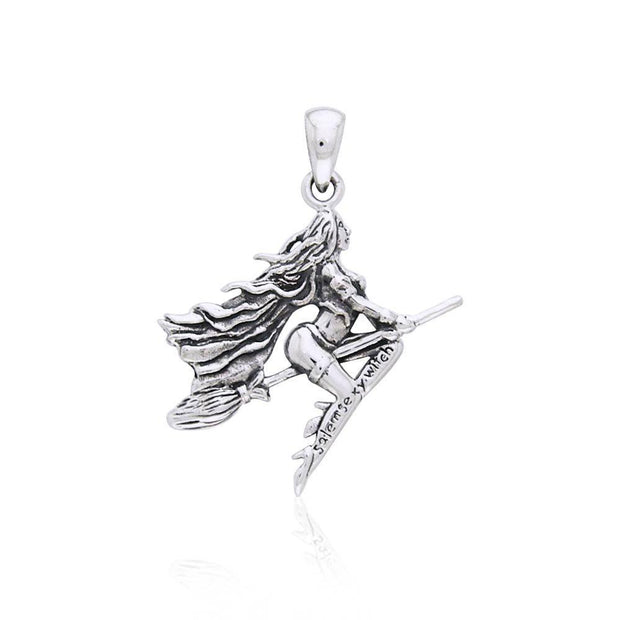 Magickal Diva ~ Sterling Silver Sexy Witch Pendant Jewelry TPD2926