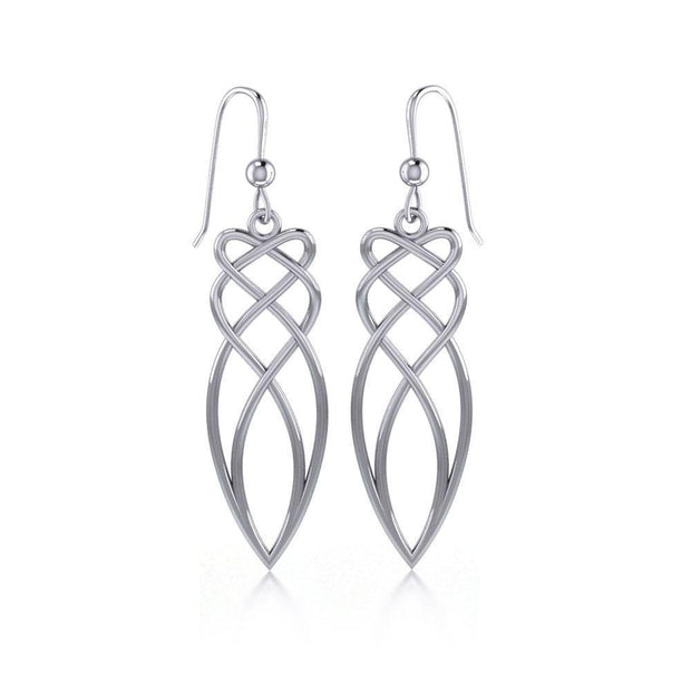 A reflection of an Infinite Connection ~ Celtic Knotwork Sterling Silver Dangle Earrings TE100