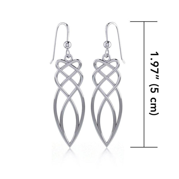 A reflection of an Infinite Connection ~ Celtic Knotwork Sterling Silver Dangle Earrings TE100