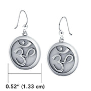 Om Meditation Silver Earrings TE1052 Earrings
