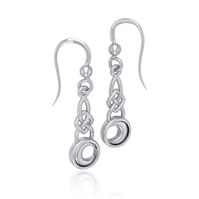 Celtic Knot Crescent Moon Earrings TE1125