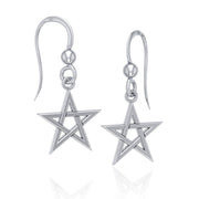 Silver Pentagram Pentacle Earrings TE1174