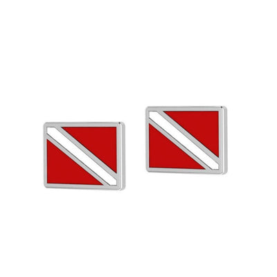 Dare to dive deep ~ Sterling Silver Jewelry Dive Flag Post Earrings TE2045