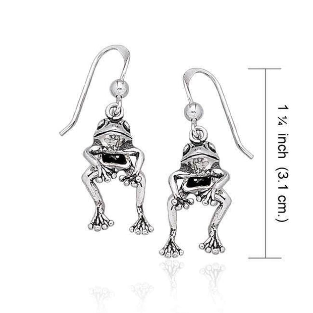 Moveable Frog Silver Silver Earrings TE2100