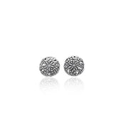 Flow with the ocean ~ Sterling Silver Jewelry Sand Dollar Post Earrings TE2583