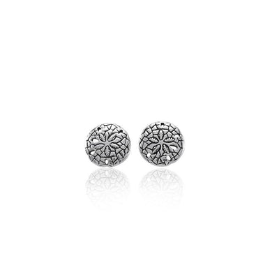 Flow with the ocean ~ Sterling Silver Jewelry Sand Dollar Post Earrings TE2583
