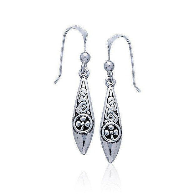 Celtic Knotwork Silver Shamrock Earrings TE2600