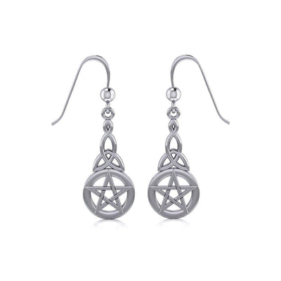 Pentacle And Trinity Knot Silver Earrings TE2734
