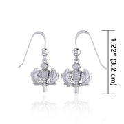 Sterling Silver Scottish Thistle Earrings TE2872