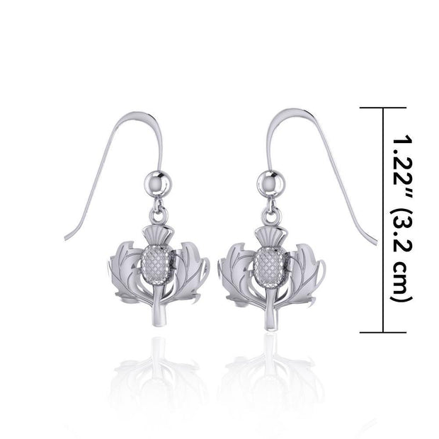 Sterling Silver Scottish Thistle Earrings TE2872