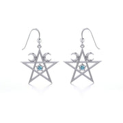 Silver Pentagram Pentacle Earrings TE2875 Earrings
