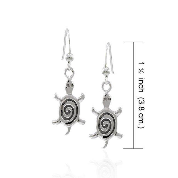 Spiral Turtle Sterling Silver Earrings TE674