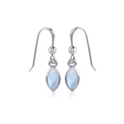 Elegance in Sterling Silver with Small Marquise Cabochon Dangle Earrings TE910