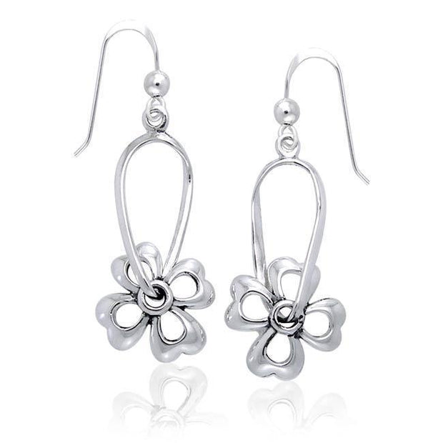 Spring flowers in bloom ~ Sterling Silver Jewelry Hook Earrings