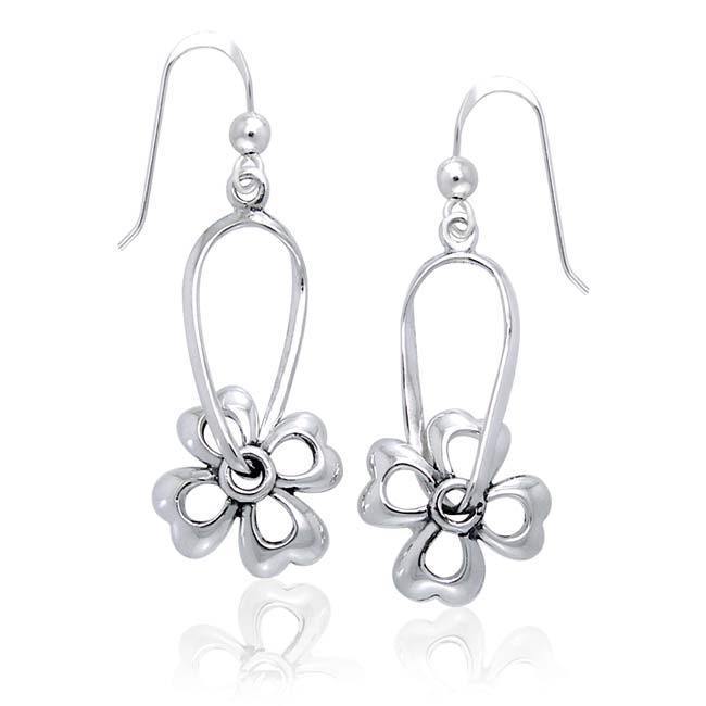 Spring flowers in bloom ~ Sterling Silver Jewelry Hook Earrings Earrings