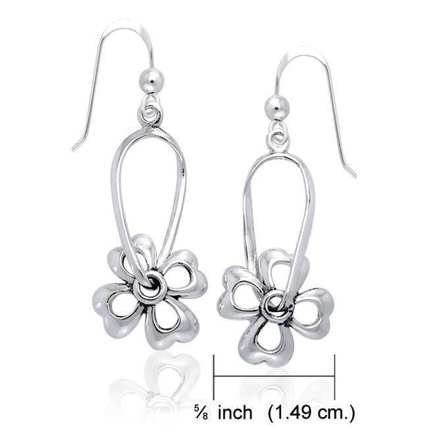 Spring flowers in bloom ~ Sterling Silver Jewelry Hook Earrings