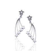 Wish Upon a Shooting Star ~ Sterling Silver Brilliant Earrings Jewelry TER1230 Earrings