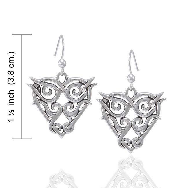 Celtic Spiral Silver Heart Earrings TER1559 Earrings