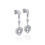 Celtic Heart Silver Post Earrings TER1676