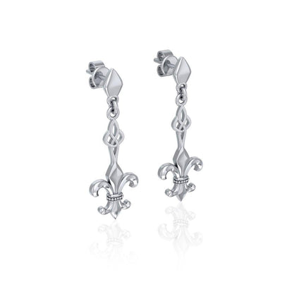 Dignified by the ancient Fleur-de-Lis ~ Sterling Silver Jewelry Post Earrings TER1677