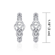 Celtic Knot Silver Hoop Post Earrings TER1680
