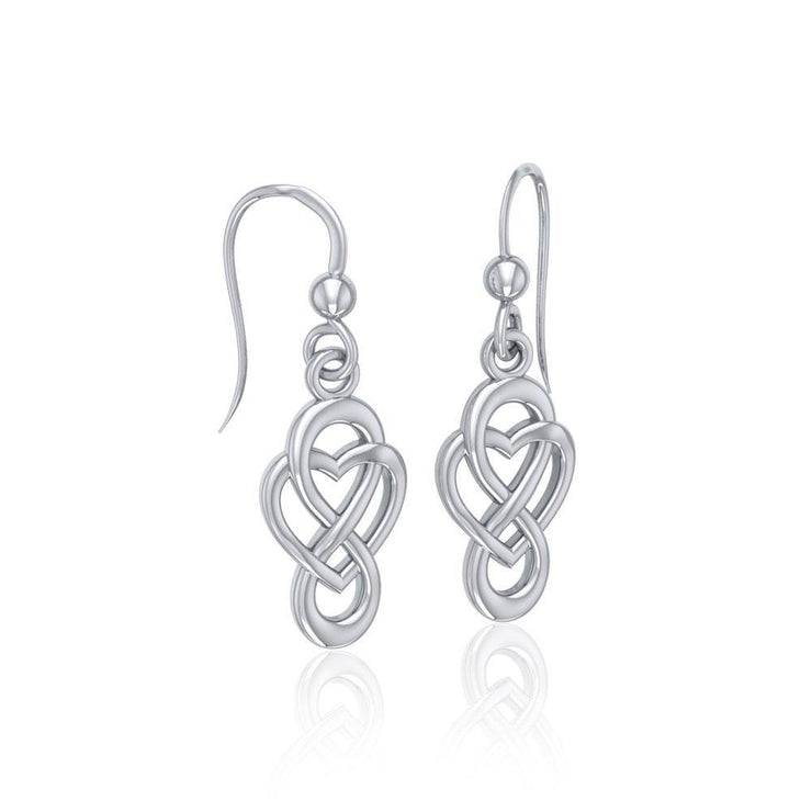 Celtic Infinity with Heart Sterling Silver Earrings TER1686