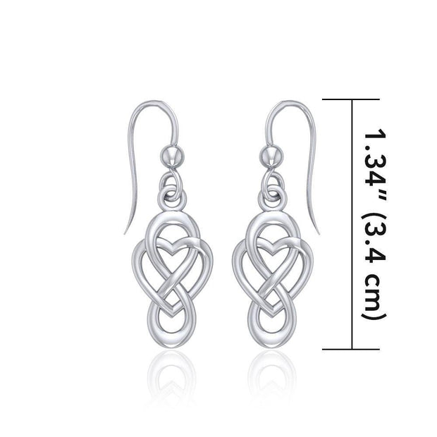 Celtic Infinity with Heart Sterling Silver Earrings TER1686