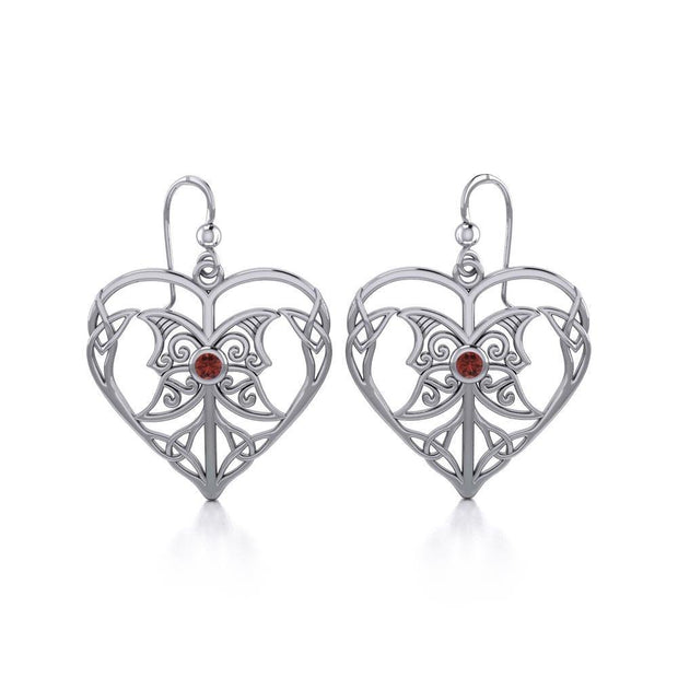 Celtic Triple Goddess Love Peace Sterling Silver Earrings with Gemstone TER1702