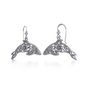 The joy of the gentle giants ~ Sterling Silver Dolphin Filigree Hook Earrings Jewelry TER1704
