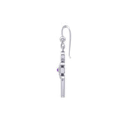 A breath of life ~ Sterling Silver Triple Goddess Ankh Hook Earrings with Gemstone TER1708
