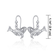 Tranquil guardians of the sea ~ Sterling Silver Whale Filigree Hook Earrings Jewelry TER1711