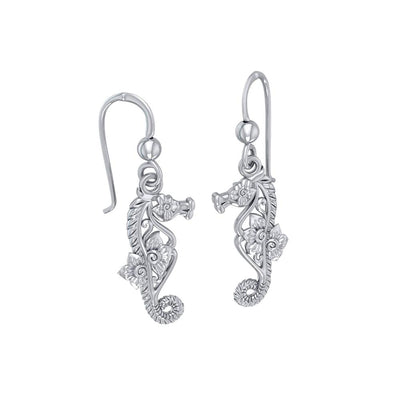 Most precious jewel of the ocean ~ Sterling Silver Seahorse Filigree Hook Earrings Jewelry TER1714 Earrings