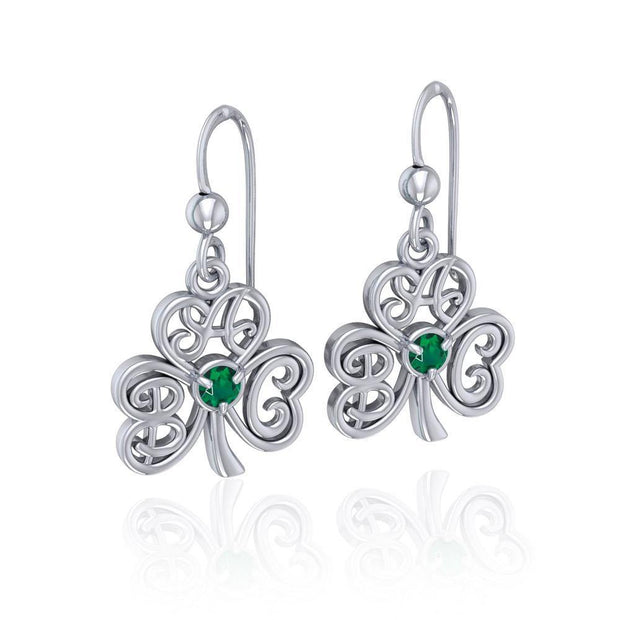 ABC Monogramming Shamrock Clover Silver Gemstone Earrings TER1720