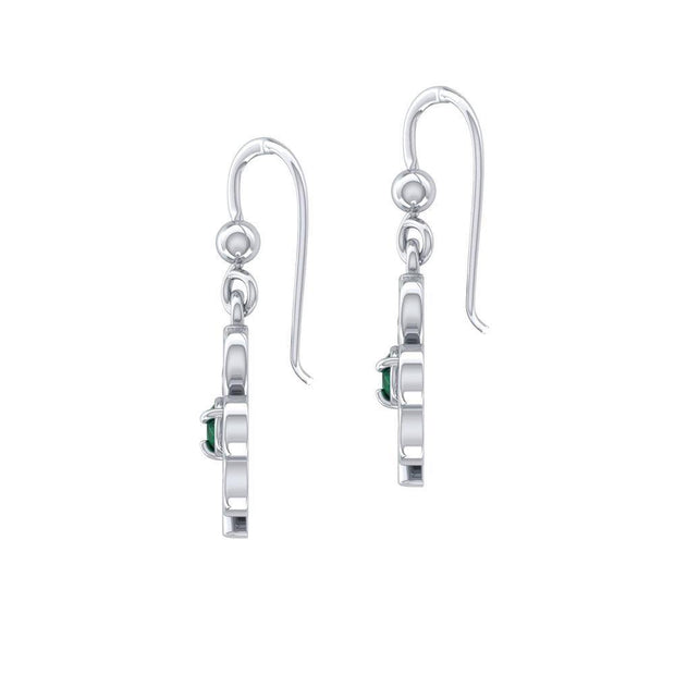 ABC Monogramming Shamrock Clover Silver Gemstone Earrings TER1720
