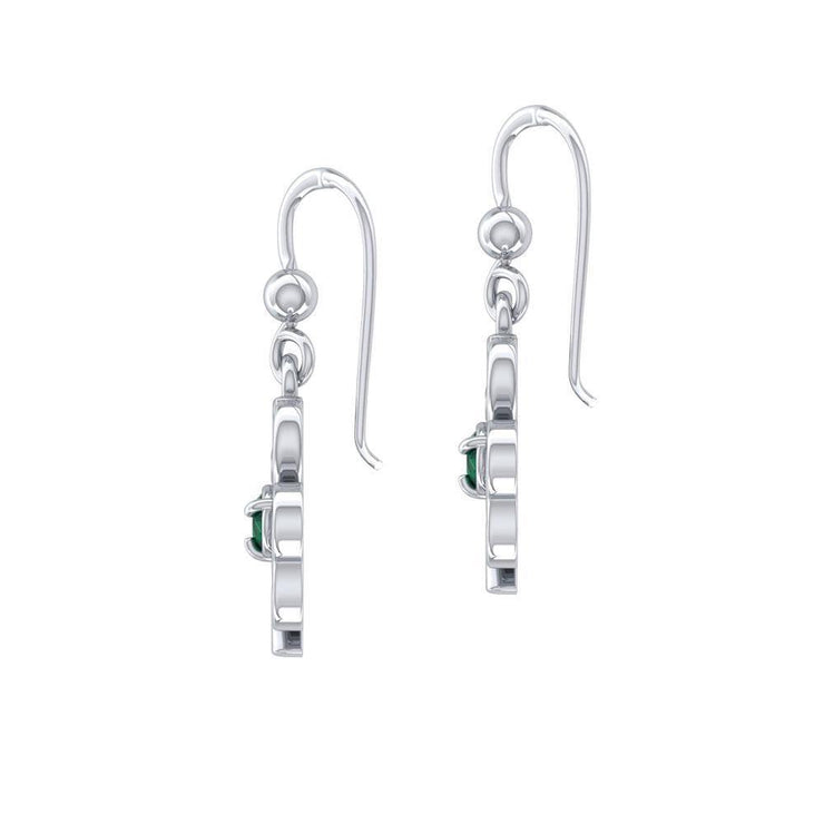 ABC Monogramming Shamrock Clover Silver Gemstone Earrings TER1720 Earrings